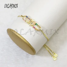 10 шт. Кристальные браслеты радужные Кристальные браслеты в форме сердца аксессуары соединитель Шарм для женщин модные ювелирные изделия разъем 5750