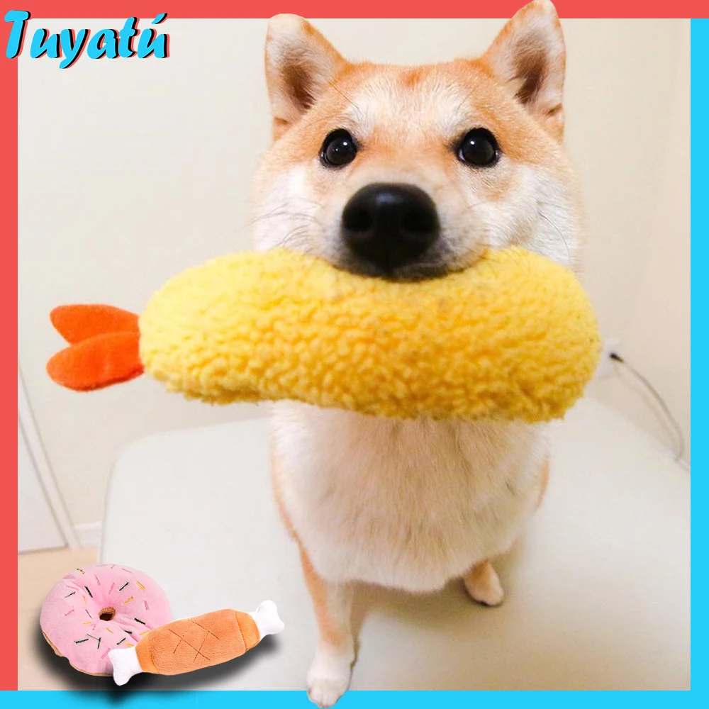 

Tempura Dog Squeak Toys for Large Small Dogs Puppy Soft Plush Interactive Dog Squeaky Toys for Dogs of Large Small Breeds Pets