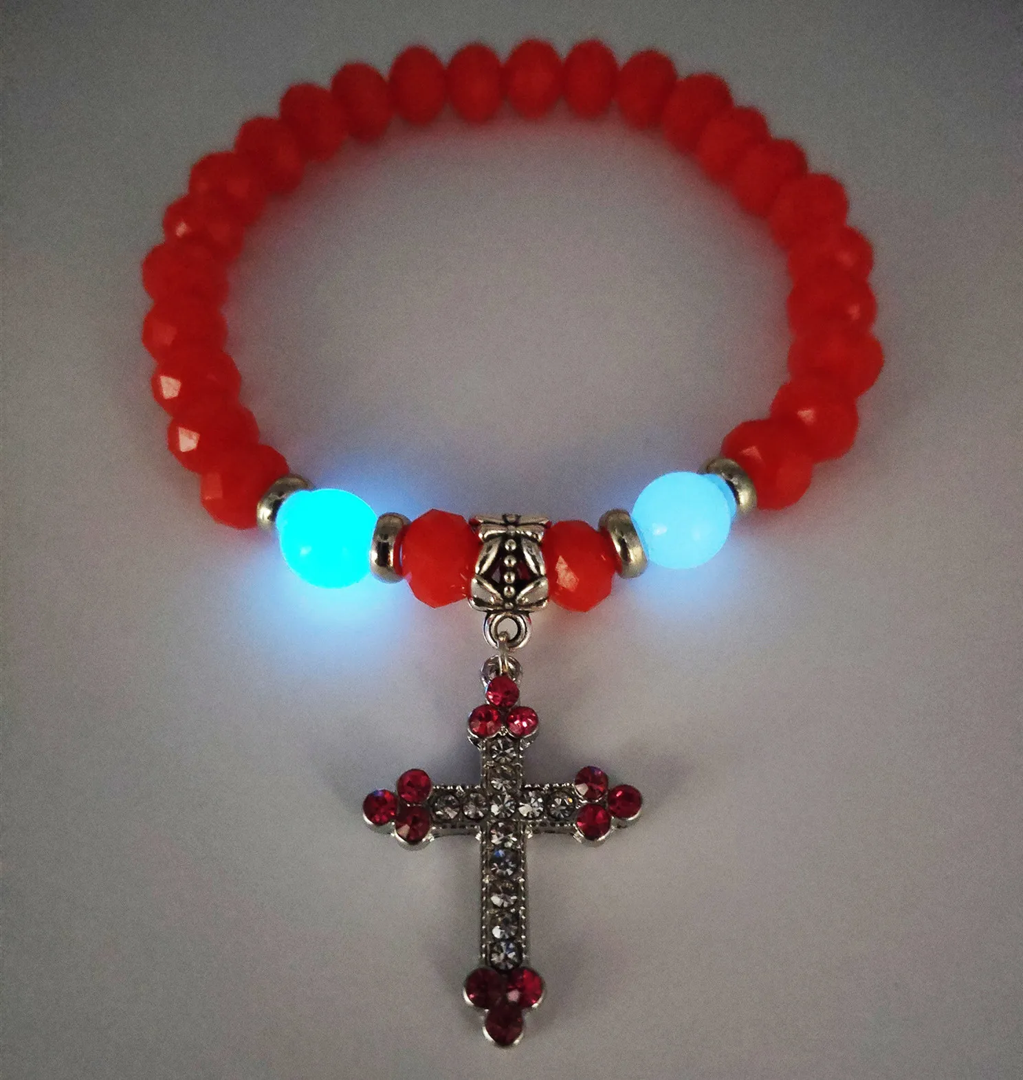New Style Glass Beads Luminous Cross Set Bracelet Fashion Alloy Hand Jewelry | Украшения и аксессуары