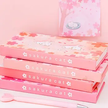 

Sakura Cat Sticky Note Notepad Memo Pad Diary Reminding Plan Schedule Stationery M17F