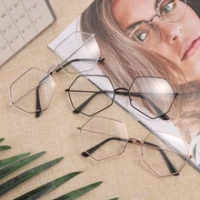 Унисекс металлические винтажные полигональные очки негабаритная оправа оптическая оправа для очков темпераментные очки для чтения горячая распродажа