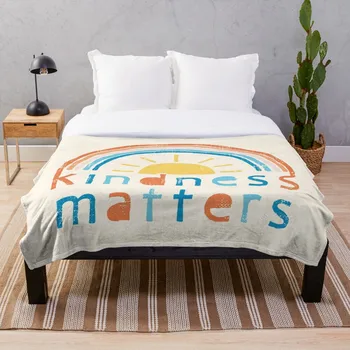

Kindness Matters Typography Design with Rain Throw Blanket Soft Sherpa Blanket Bed Sheet Single Knee Blanket Office Nap Blanket