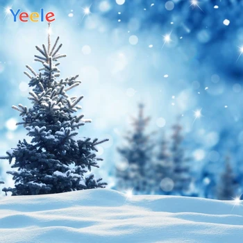 

Yeele Christmas Winter Snow Forest Tree Polka Dots Shiny Light Bokeh Backdrop Vinyl Photography Background For Photo Studio