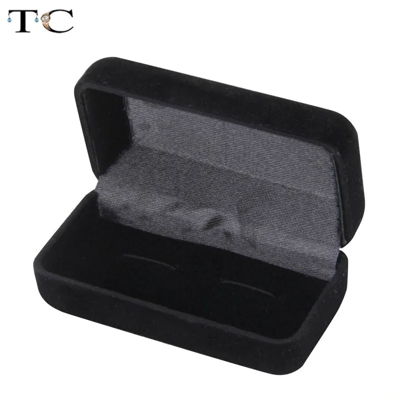 

Wholesale 10pcs/lot cufflinks box black velvet snake pattern badge storage decorative box cufflinks brooch gift box