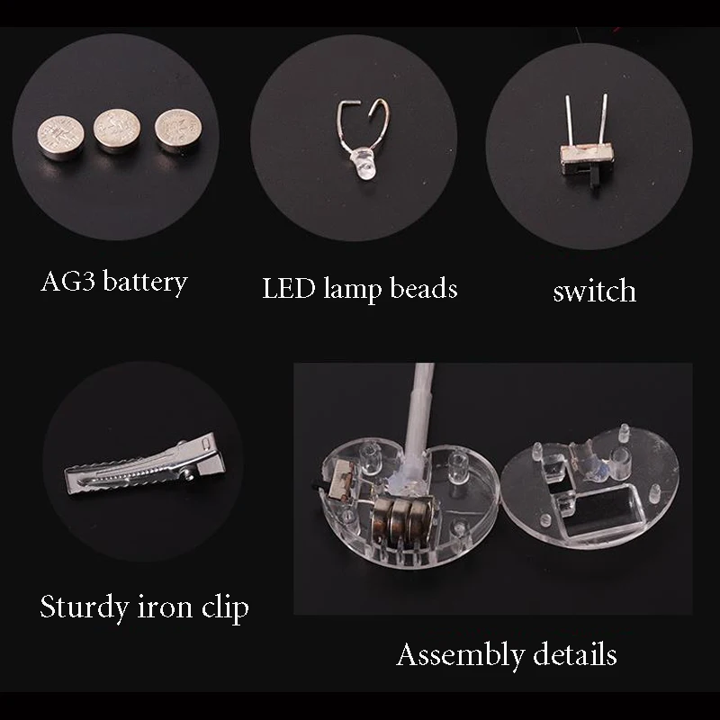 Led Party Rave 100pcs LEDLight Braid Luminous Hairpin Flashing Fiber Optic Glow Hair Braid For Christmas Party Decoration (9)