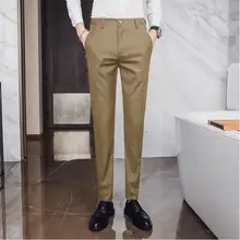 Новые высококачественные товары хлопок мужская однотонная официальный деловой костюм брюки/превосходное качество мужской костюм для отдыха брюки