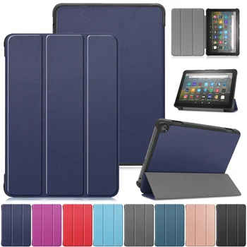 

Smart Tablet Leather Case Cover For Amazon Fire HD 8/8 Plus 2020 PU Tri-fold Stand Protective Shell Auto Wake/Sleep Case Cover