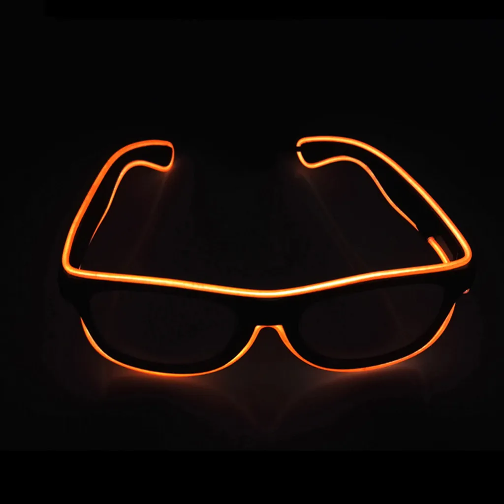 Мигающие очки, EL Wire, светодиодный, светящиеся, вечерние, для вождения, принадлежности, светильник, новинка, подарок, яркий светильник, фестиваль, светящиеся солнцезащитные очки - Цвет: Orange