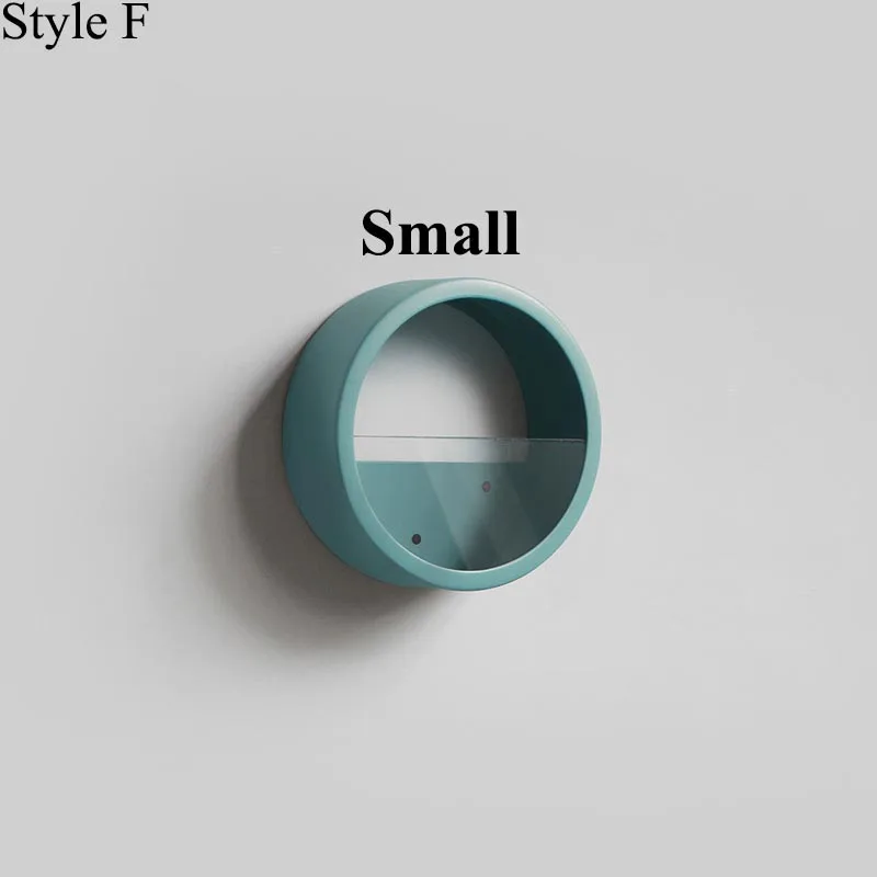 Простая круглая цветная настенная ваза, железная суккулентная растительная стеклянная горшок для комнатных цветов, креативный домашний декор, офисное настенное украшение бонсай - Цвет: F (Small Style)