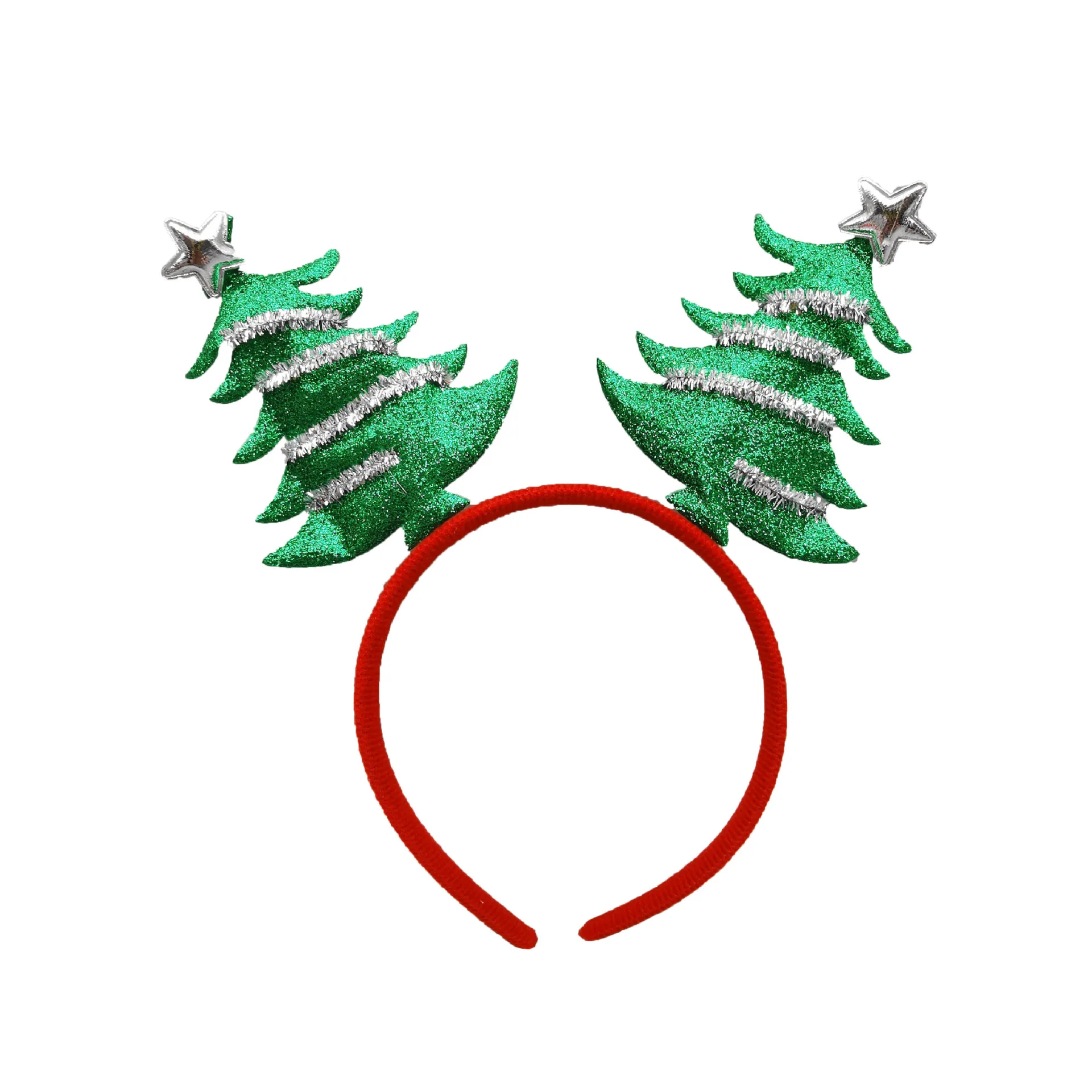 Glitter Christmas Tree Shape Hairband Wash Face Hair Holder Christmas Decorations Costumes Headband New Year Kids Gifts Navidad