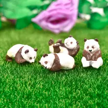 4 sztuk zestaw miniaturowe Panda mech mikropejzaż szklany pojemnik figurki dekoracje żywica śmieszne słodkie dziecko Panda dekoracji tanie tanio CN (pochodzenie) Zwierząt wykonane ze sztucznego tworzywa as the picture PVC Ornaments Doll house Home desktop decoration