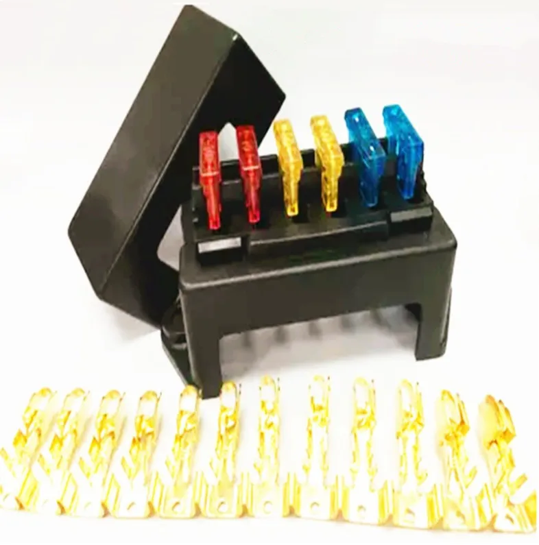 6 Way Fuse Holder Box Car Vehicle Circuit Blade Block Car Electronics Accessories