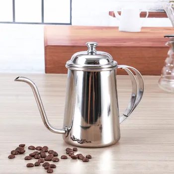 

Long Mouth Hand Wash Pot Fine Mouth Pot 650Ml Thick 304 Stainless Steel Hourglass Coffee Pot Filter Brewing Teapot Court Pot