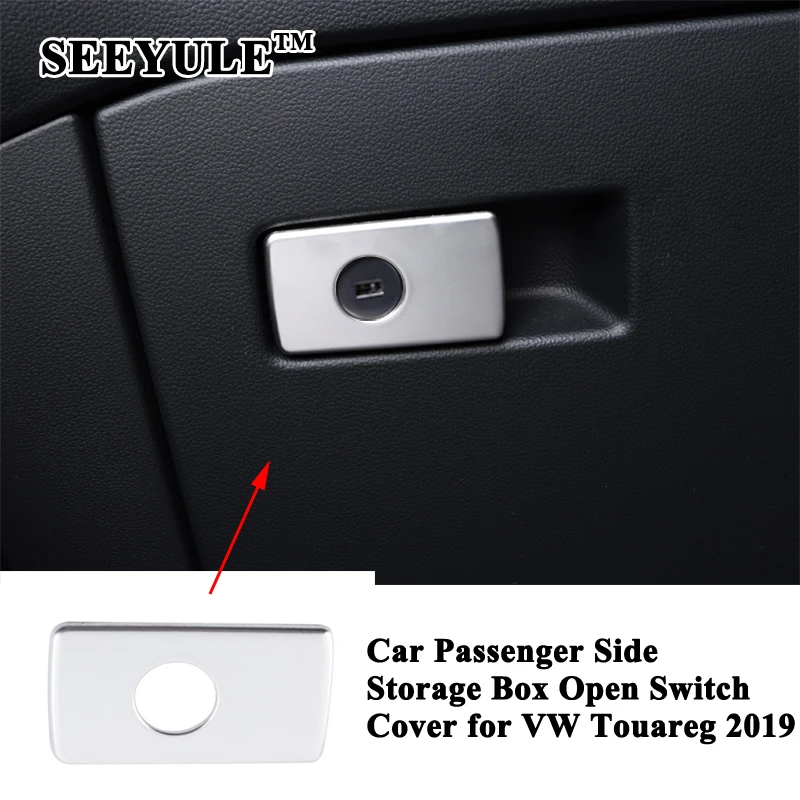 1pc SEEYULE Car Passenger Side Storage Box Switch Trim Cover Decoration Sticker Accessories for VW Volkswagen Touareg 2019 2020 |