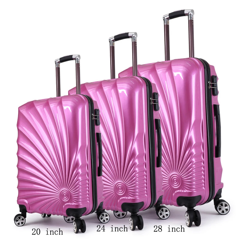 3pcs Purple set 20/24 ''28 дюймов 3 шт комплект багажных сумок на колесиках Дорожный чемодан с спиннерными колесами каюта носить на чемодан для багажа на колесиках Модный чехол - Color: 3pcs Purple set