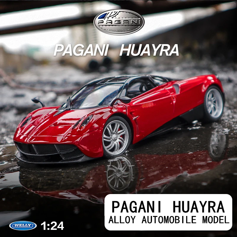 WELLY 1:24 Масштаб Металл литье под давлением классический Pagani Huayra модель автомобиля игрушка сплав автомобиль подарки Детские игрушки для детской коллекции - Цвет: Красный