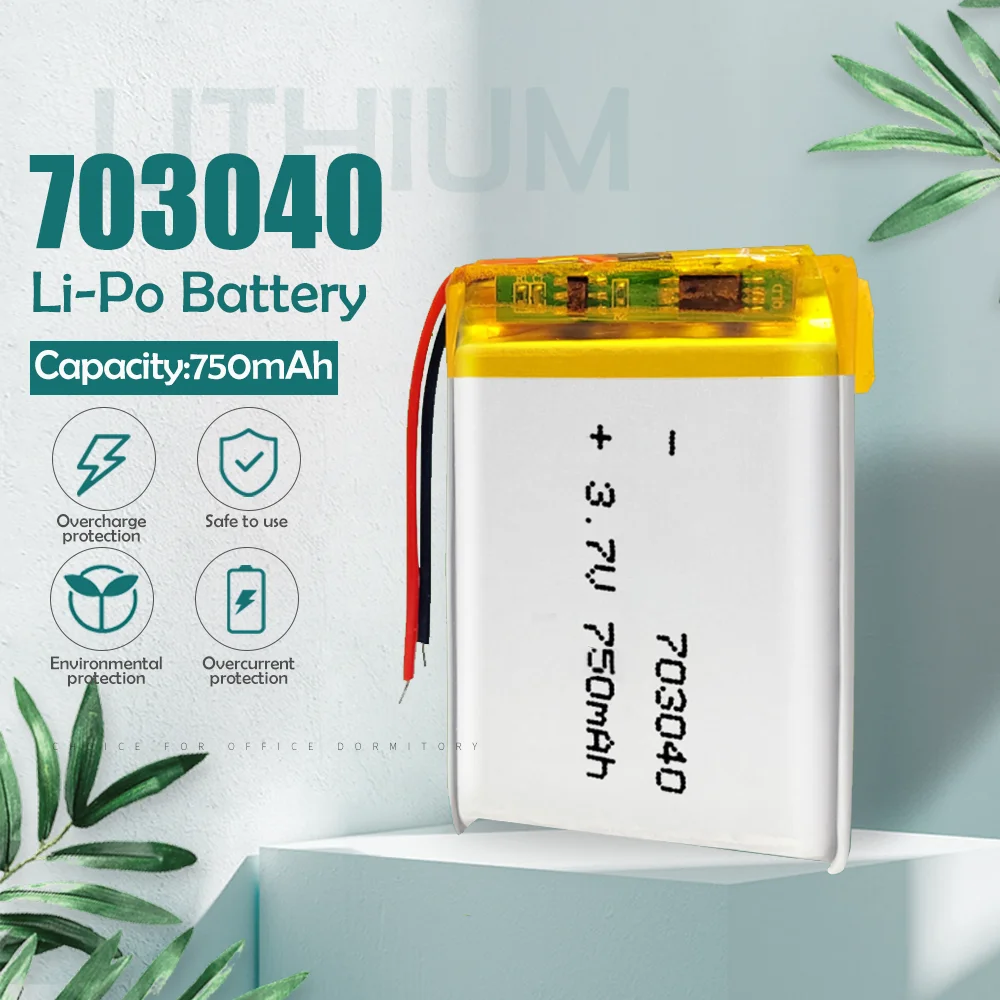 3 7 в 750 мАч 703040 перезаряжаемые литий полимерные батареи Li po для MP3 MP4 DVD LED свет GPS