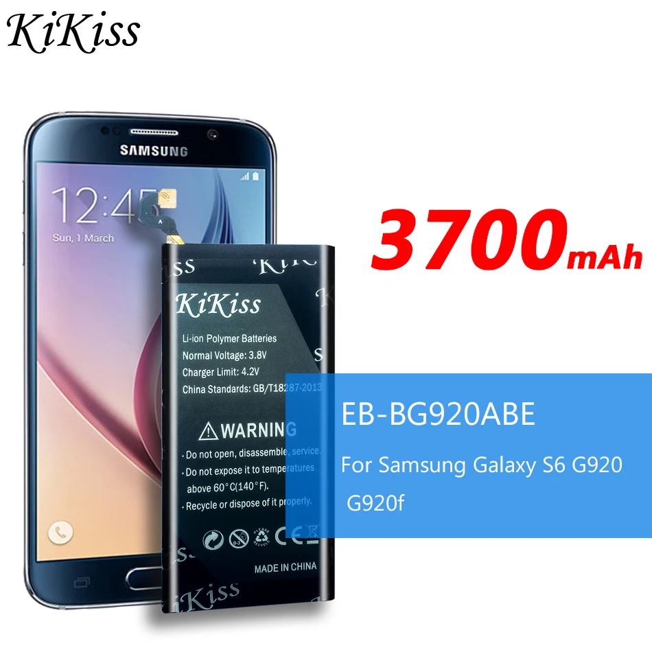 KiKiss батарея для samsung Galaxy S6/S6 Edge Высокая емкость батареи мобильного телефона G920 G920f G925 G925S EB-BG920ABE EB-BG925ABA