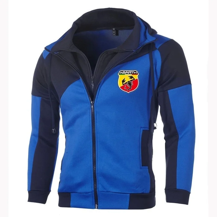 Spring Autumn Hoodie Karl Abarth Logo Fleece Jacket Zipper Double Sweatshirts Cotton Cardigan Coat Outerwear | Мужская одежда