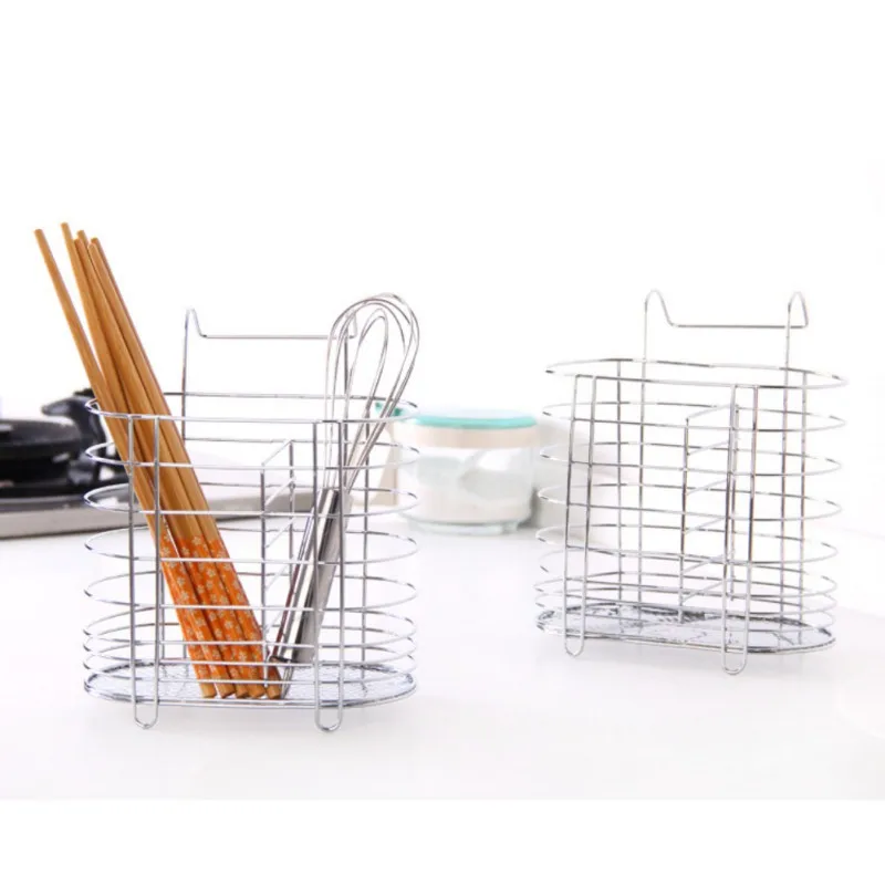 

Household Punch-free Knife Rack Shelves Stainless Steel Drain Chopsticks Tube Hanging Multi-function Spoon Fork Cage