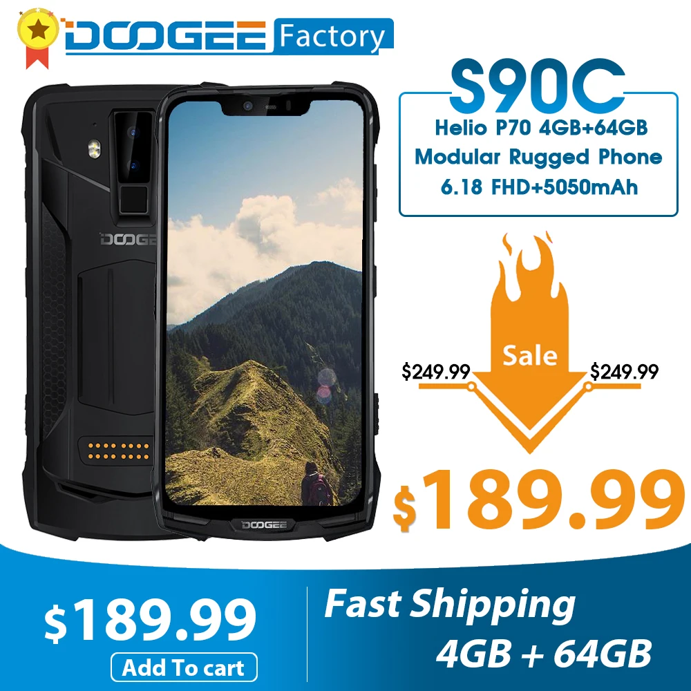 Модульный смартфон DOOGEE S90C Helio P70 восемь ядер NFC 6 18 FHD + дисплей IP68/IP69K 4 Гб 64 ГБ камера
