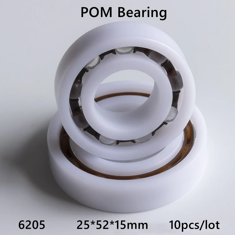 10 шт./лот 6205 25 мм POM пластиковые подшипники со стеклянными шариками 25x52x15 мм нейлоновый подшипник 25*52*15 мм