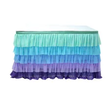 Модные Белые Пышное нарядное платье из тюля для Юбка для стола украшения для прямоугольник круглый стол 5-ти слойной вечерние праздничные Банкетный Декор