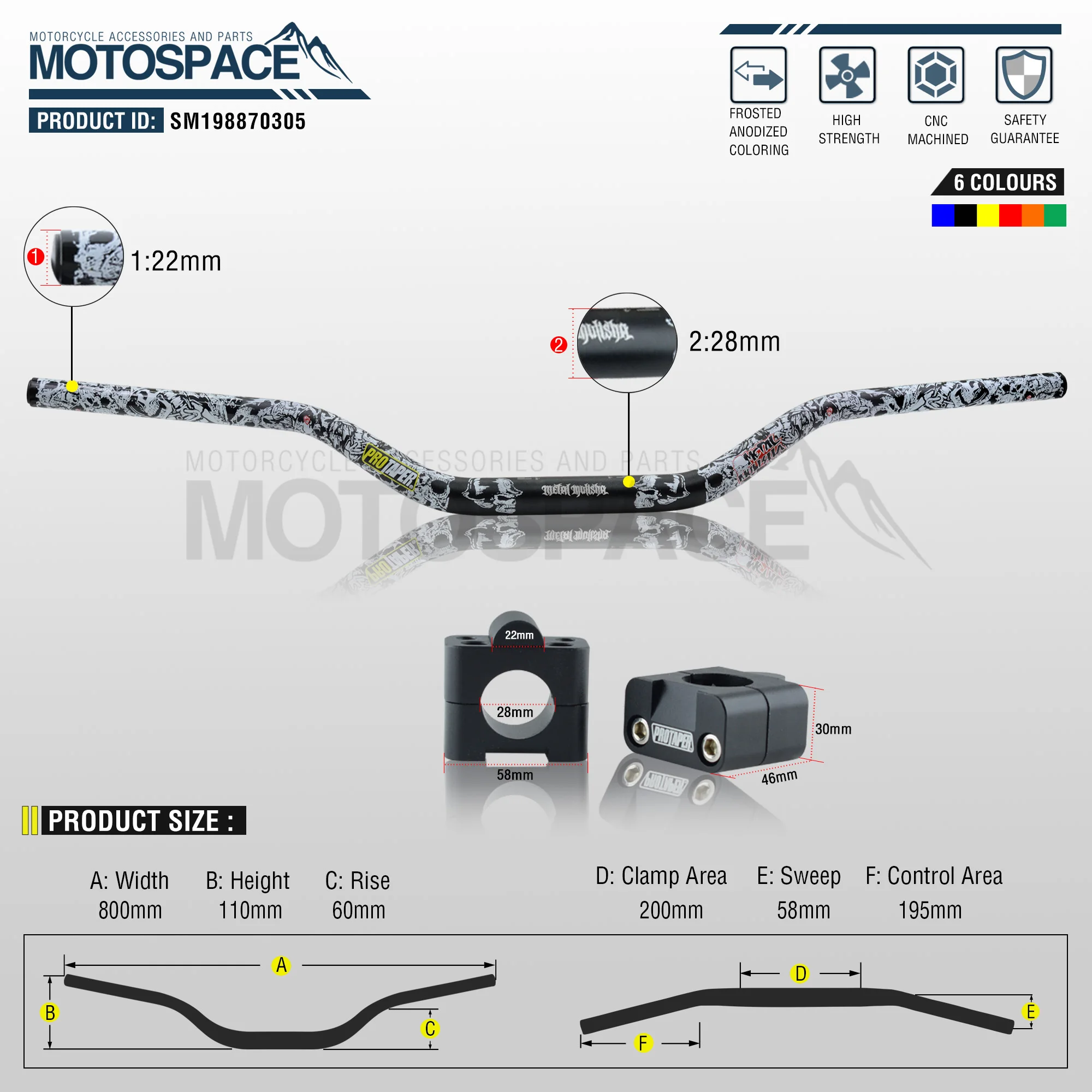 Руль для Pro Cone Pack Bar 1 1/8 &quotMulisha рулевые накладки Грипсы питбайка мотоцикла с