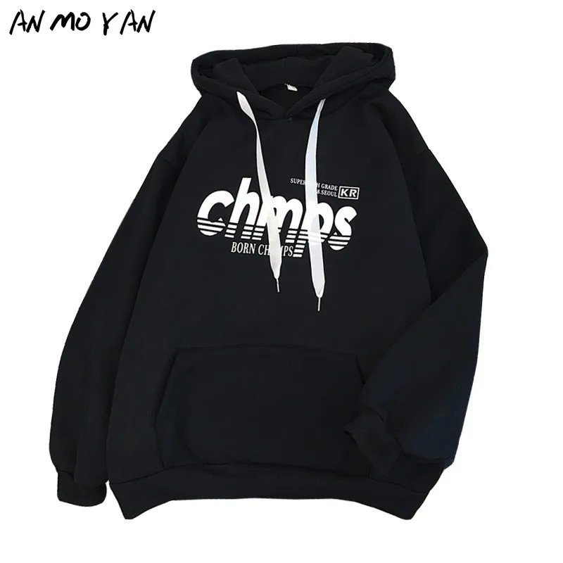 

Autumn And Winter Women's Hoodie Fashion Letter Printing Harajuku New Loose Long Sleeve Pocket Tops Sweatshirt