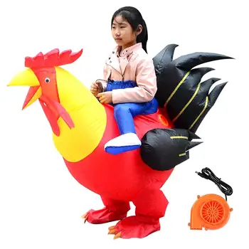 

Riding Chicken Inflatable Costume Halloween Cosplay Costumes for Audlts Kids