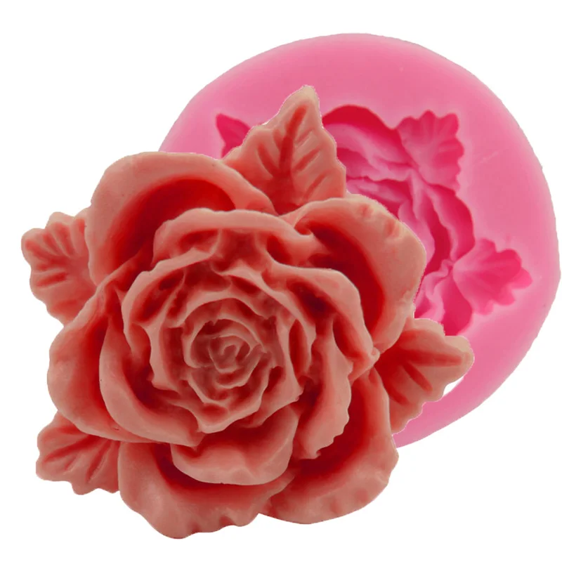 Цветущая Роза 3D силиконовая форма для мыла цветок сделай сам для формы помадка для украшения торта формы для мыла Molde Jabon ручной работы Sugarcraft