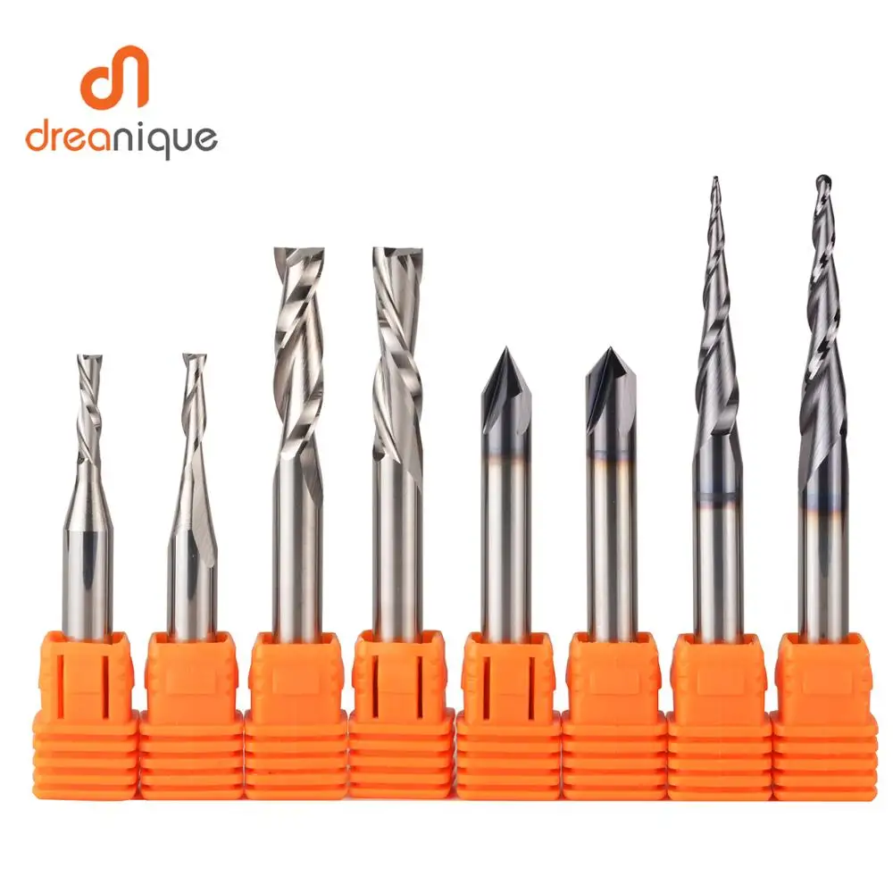US $29.99 Cnc Solid Carbide Engraving Bits Milling Cutter Woodwork Set 3175mm 635mm 6mm Shank Router Bits For Carving Wood Tools