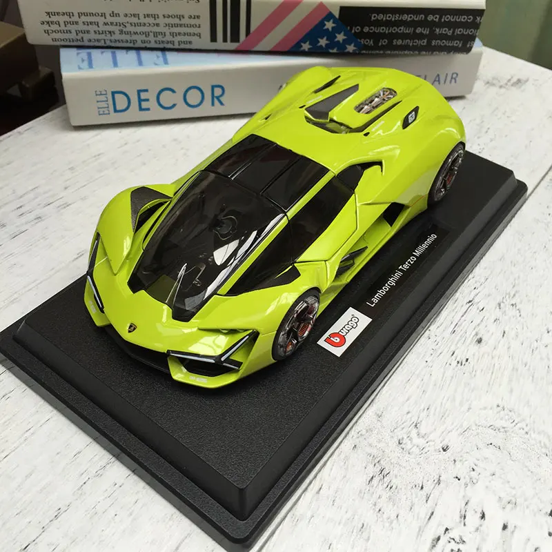 Bburago 1:24 Lamborghini Third Age Concept Terzo Millennio Car gift simulation alloy car collection toy Green