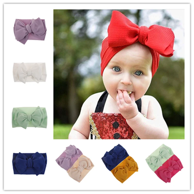 Winter Headband Baby Bow Hair Band Women Elastic Headwear Flower Girls