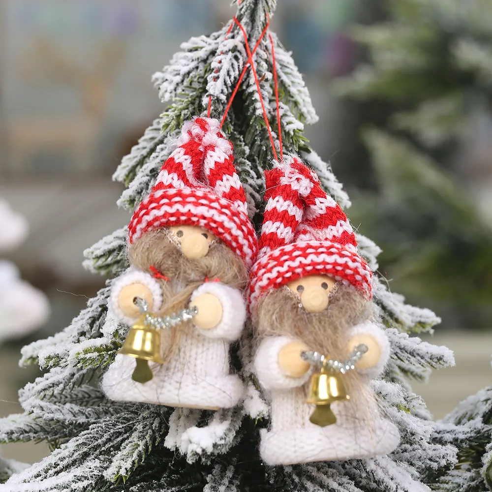 ETya, 2 шт., милая шляпа, ангел, девочка, Санта Клаус, кукла, рождественская елка, украшение, подвеска, детская игрушка, рождественские, вечерние, Декор для дома - Цвет: Розовый