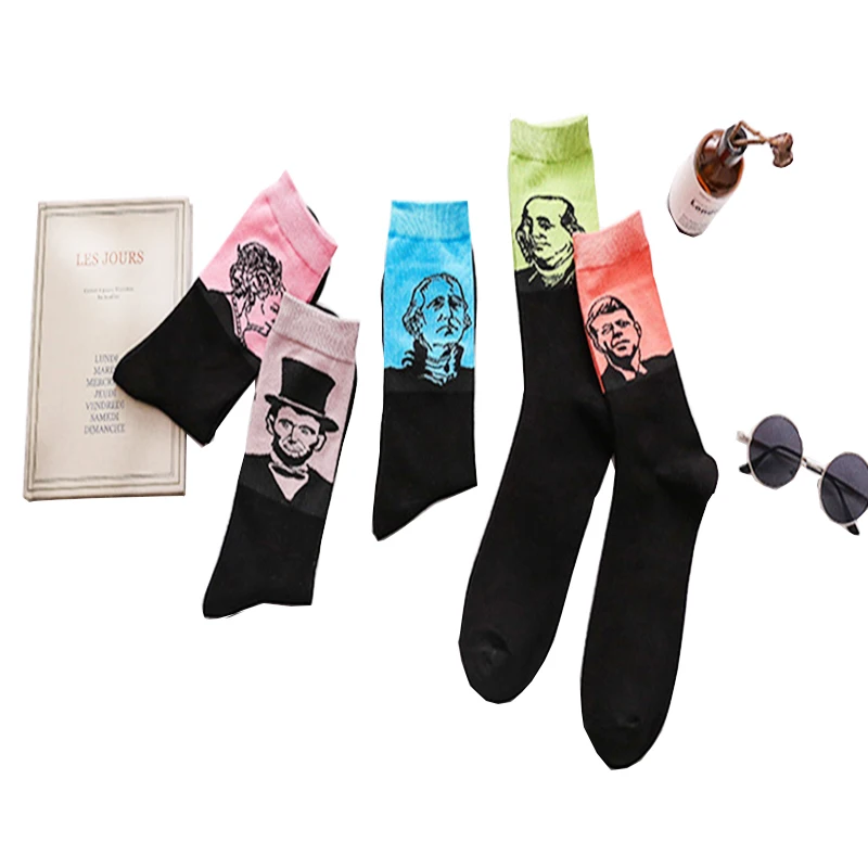 

1 Pair Women Socks 2019 winter Lady Socks Cotton Color Cute Cartoon Embroidery Female Fashion Socks Girls Korean Style