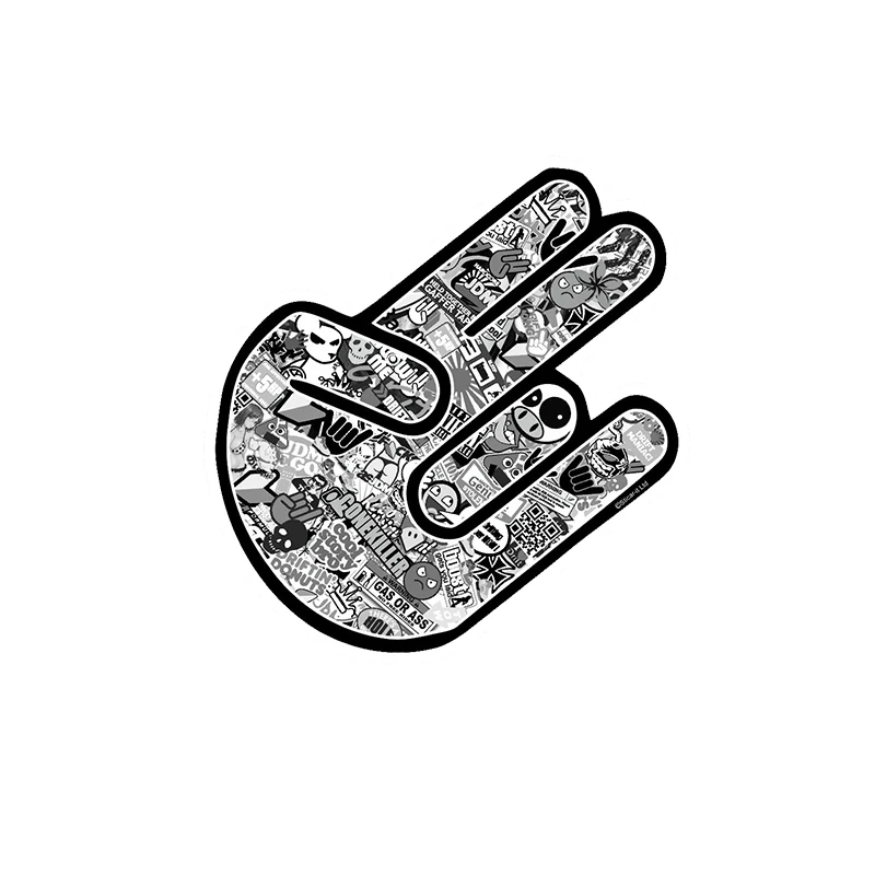 

Creative The Shocker Hand B&W Sticker Bomb Car Stickers Cover Scratches Waterproof PVC 15cm X 15.6cm
