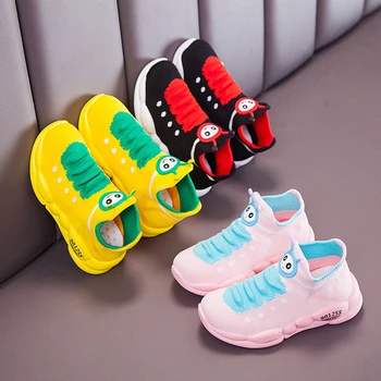 

2020 Kids Shoes Girls Boys Sport Stretch Mesh Children Cartoon Infant Girls Flat Shoes Baby Running Kid Sneakers Zapatillas Nino
