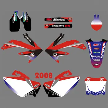 

New Full Graphics Decals Stickers Custom Number Name Glossy Bright Stickers Waterproof for HONDA CRF450R CRF450 2008