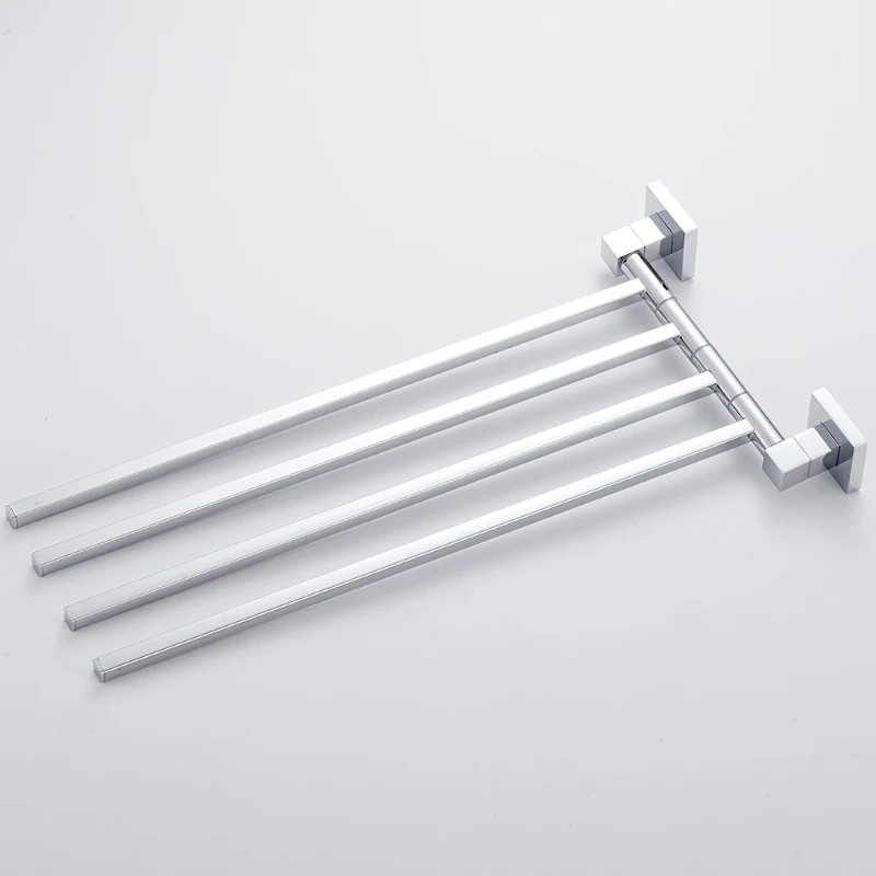2/3/4 Wall Mounted Towel Bar Rotating Stainless Steel Space Saving Storage Racks for Bathroom Bedroom Kitchen
