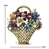 Wuli&baby Rhinestone Flower Basket Brooches Women Beauty Sparkling Flower Weddings Party Causal Brooch Pins Gifts ► Photo 2/3