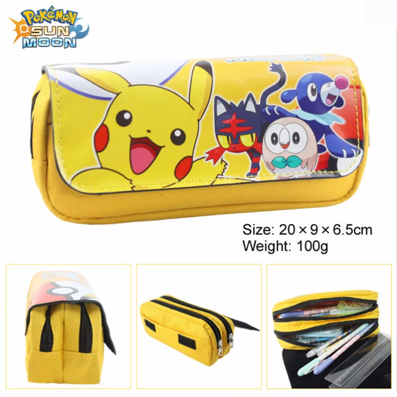 Чехол-карандаш Kawaii Pokemon Pikachu для девочек, вместительный Многофункциональный милый школьный Чехол-карандаш на молнии для офиса и школы - Цвет: Pet Elf D