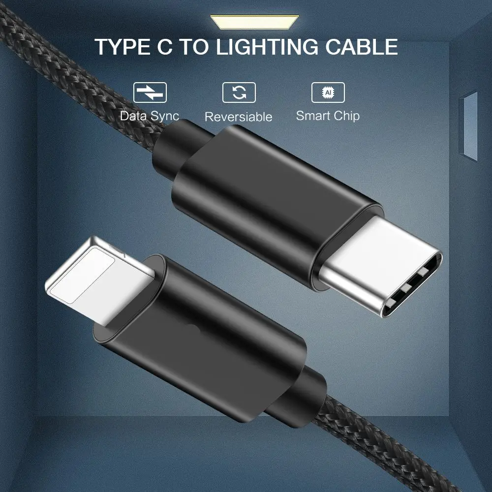 USB raxfly type C для Lightning зарядный кабель для iPhone XS Max XR X 8 7 6 6s Plus PD быстрое зарядное устройство Дата мобильный кабель провод шнур
