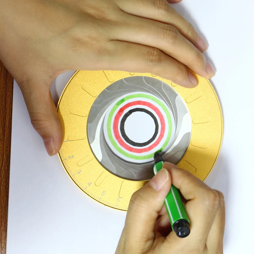 

Round Circle Tool Adjustable Measurement Stainless Steel Creative Drawing Ruler With Size Measure Marks Party Baking