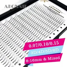 Abonnie объем 3D/4D/5D/6D 0,07-0,15 ресниц для наращивания ручной работы синтетические волосы русский объем ресниц готовых поклонников