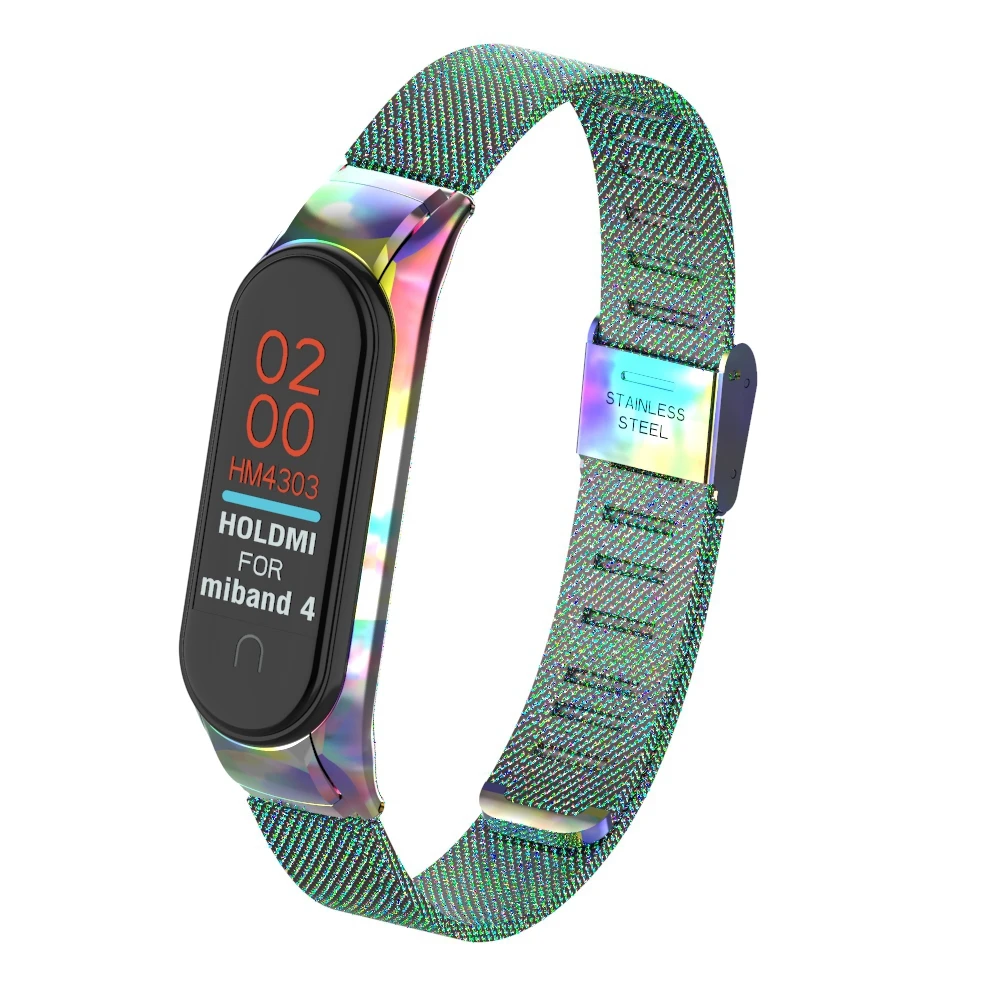 OLLIVAN mi Band 4 металлический ремешок с пряжкой для Xiaomi mi Band 4 3 браслет mi band 4 Band 4 аксессуары Магнитный браслет с пленкой