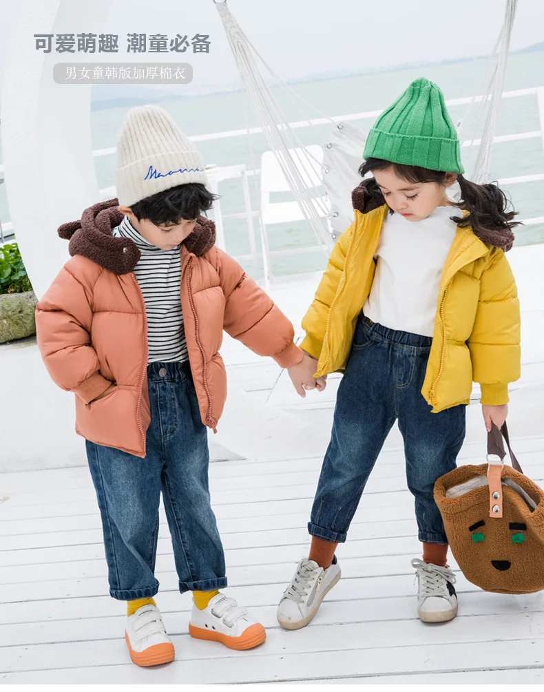 Осень-зима 2019, новая детская одежда на хлопковой подкладке с рисунком для мальчиков и девочек, одежда с хлопковой подкладкой для детей 5, 6, 7