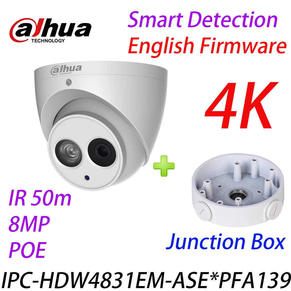 Dahua Original IPC-HDW4831EM-ASE 4K 8MP IR Eyeball Network Camera English