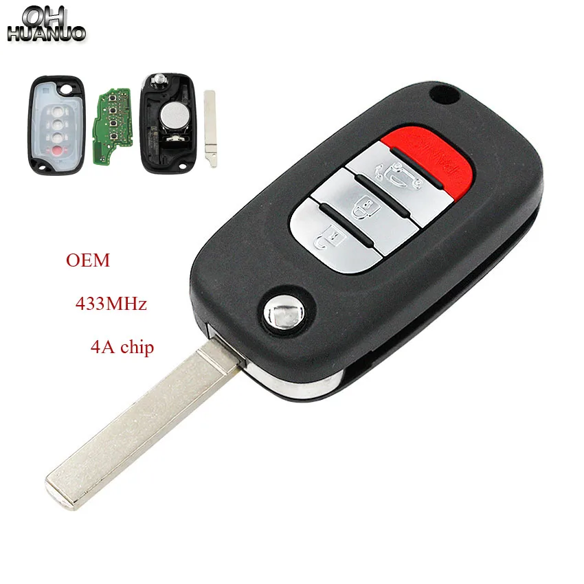 OEM 3+ 1/4 кнопки флип дистанционного ключа автомобиля 433 МГц с 4A чип для Benz Smart Fortwo 453 Forfour