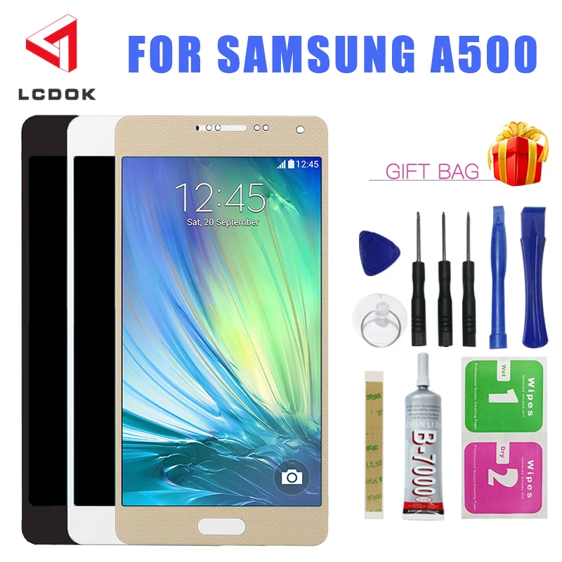 Скидка Регулируемая яркость жк для samsung Galaxy A5 2015 дисплей A500 A500F жк дисплей кодирующий преобразователь сенсорного экрана в сборе части панели